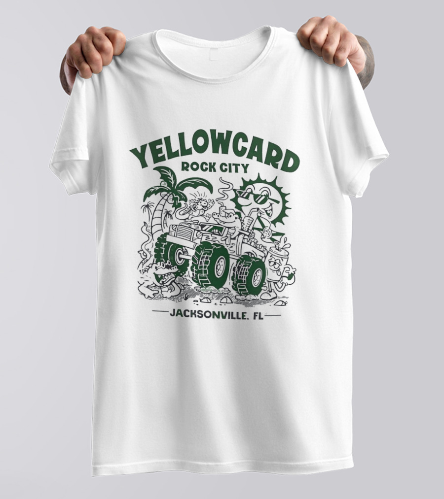 Yellowcard Rock City Jacksonville FL Tropical Adventure Monster Truck T-Shirt