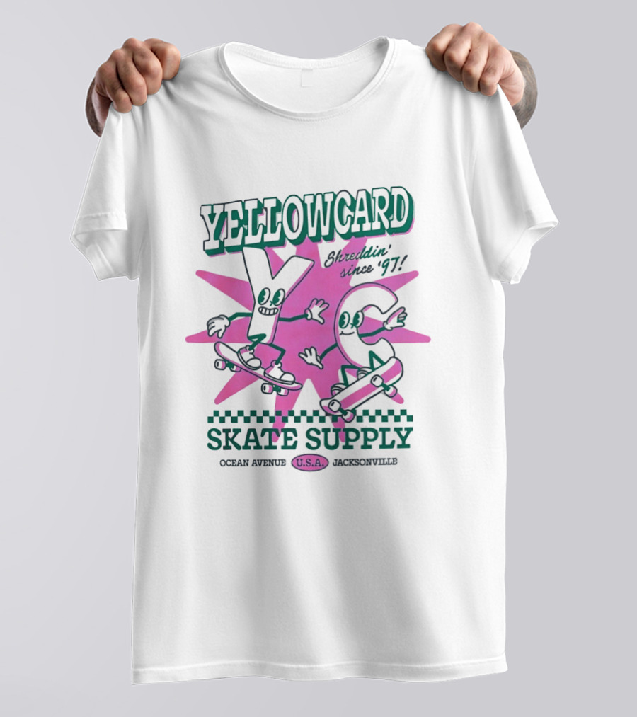 Yellowcard Skatin' Since 97 Ocean Avenue Jacksonville U.S.A. Skate Supply T-Shirt
