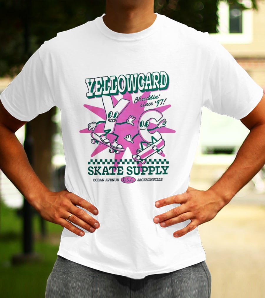 Yellowcard Skatin' Since 97 Ocean Avenue Jacksonville U.S.A. Skate Supply T-Shirt