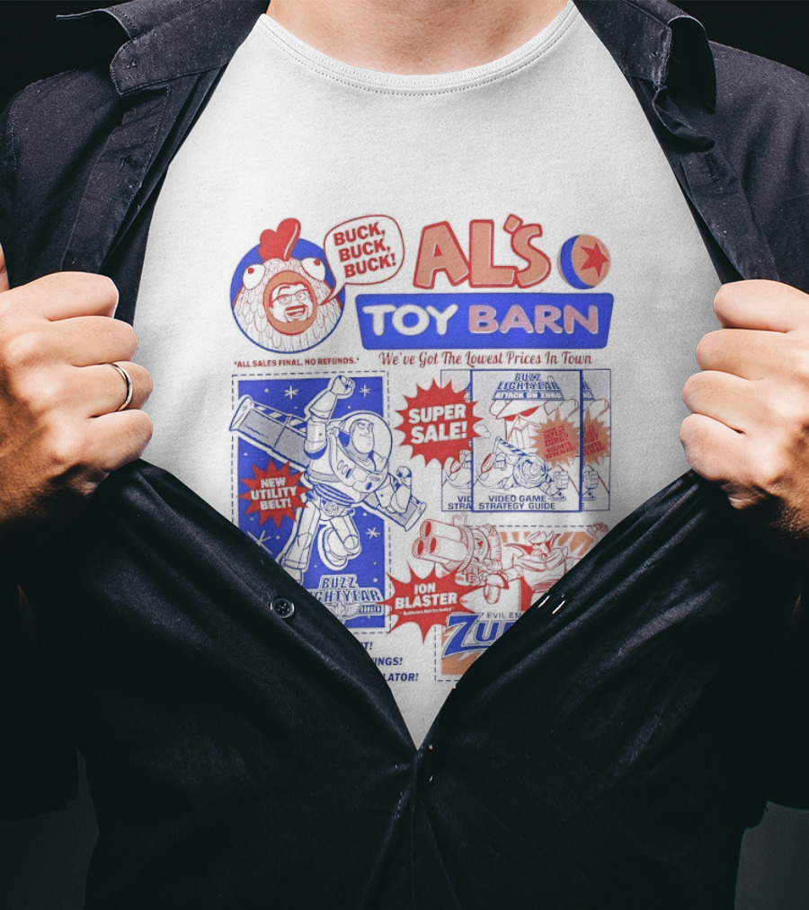 Al's Toy Barn Buzz Lightyear New Utility Belt Emperor Zurg Super Sale T-Shirt
