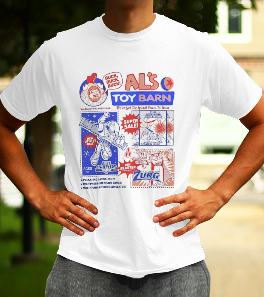 Al's Toy Barn Buzz Lightyear New Utility Belt Emperor Zurg Super Sale T-Shirt