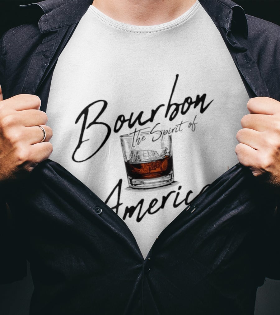 Bourbon The Spirit Of America Whiskey Glass T-Shirt