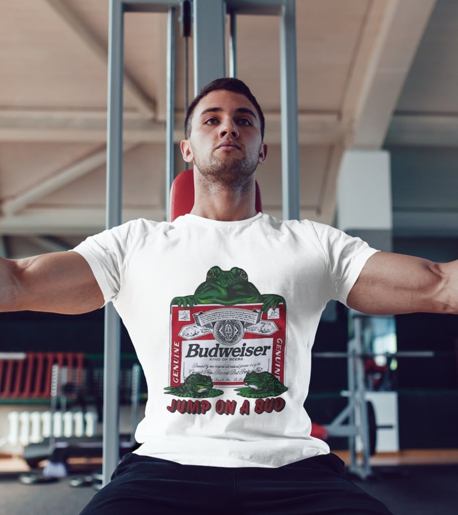 Budweiser Genuine King Of Beers Frogs Jump On A Bud T-Shirt