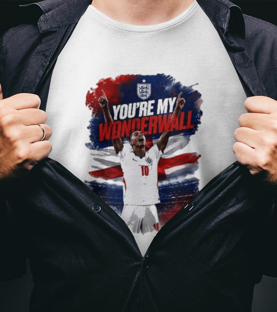 Jude Bellingham England National Team You're My Wonderwall England Flag Football Star Celebration T-Shirt