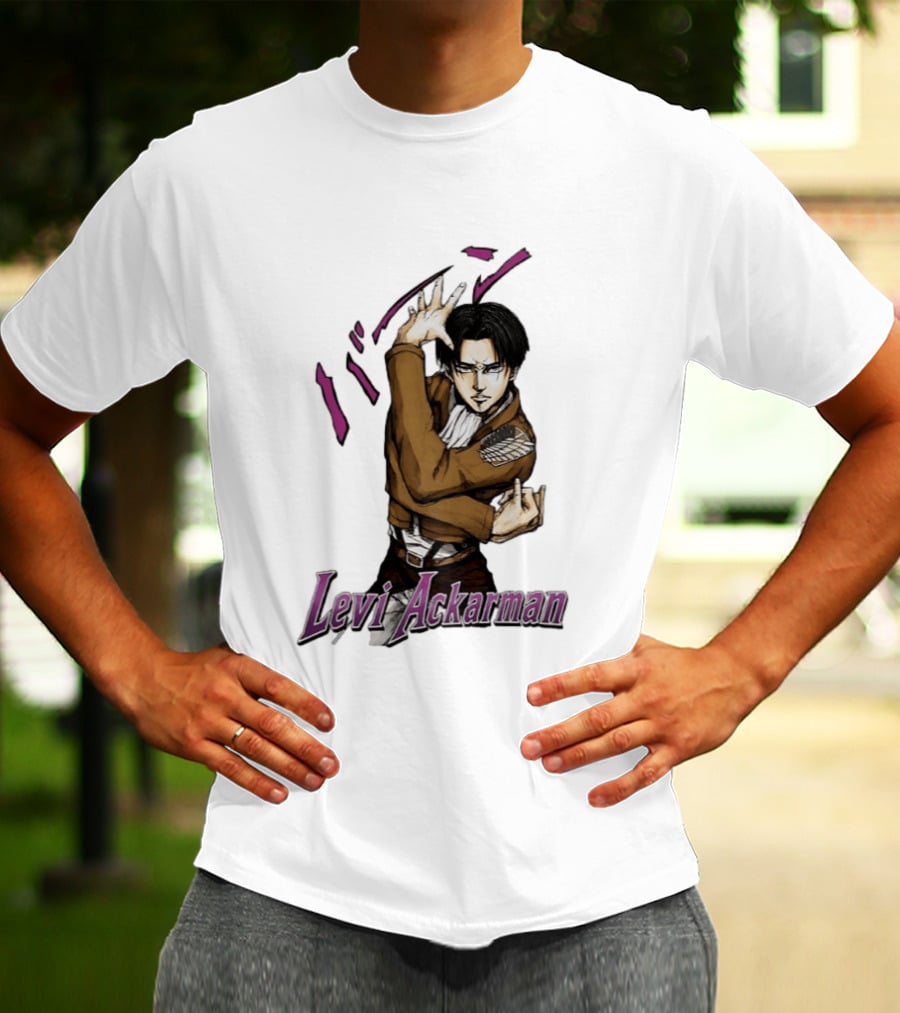 Levi Ackerman Anime Character Pose Attack On Titan Manga T-Shirt