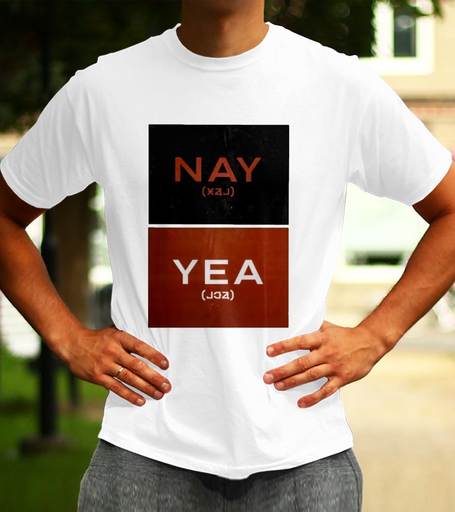 Nay Yea Minimalist Affirmation Negation Optical Illusion T-Shirt
