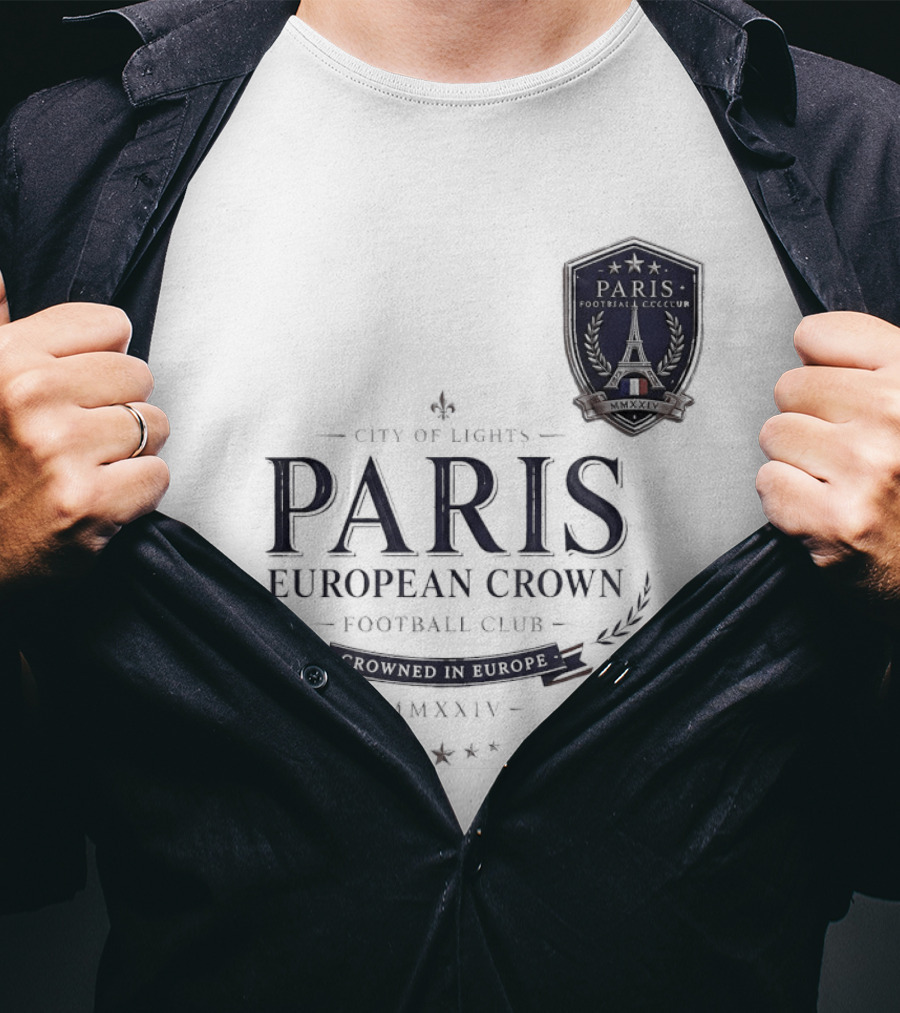 Paris City Of Light European Crown Football Club T-Shirt