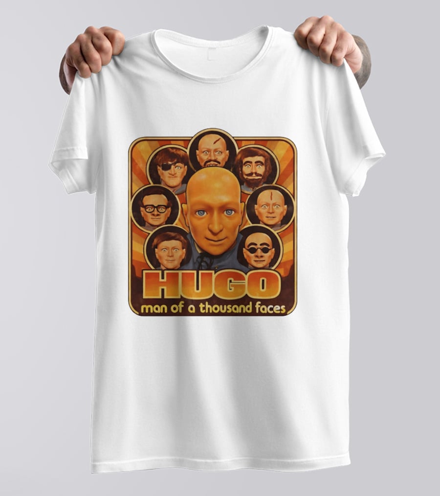 Hugo Man Of A Thousand Faces Ventriloquist Dummy Mask Collection T-Shirt