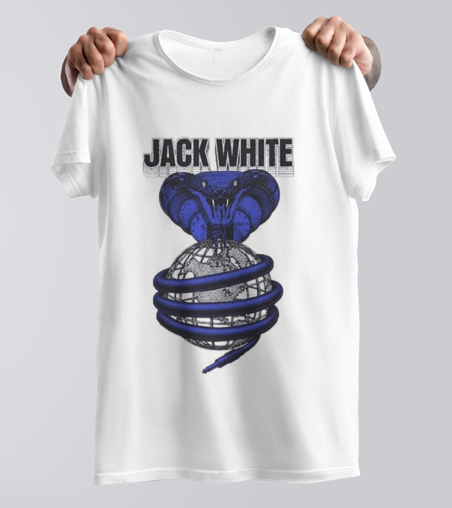 Jack White No Name Tour 2026 Snake Wrapped Around Globe T-Shirt
