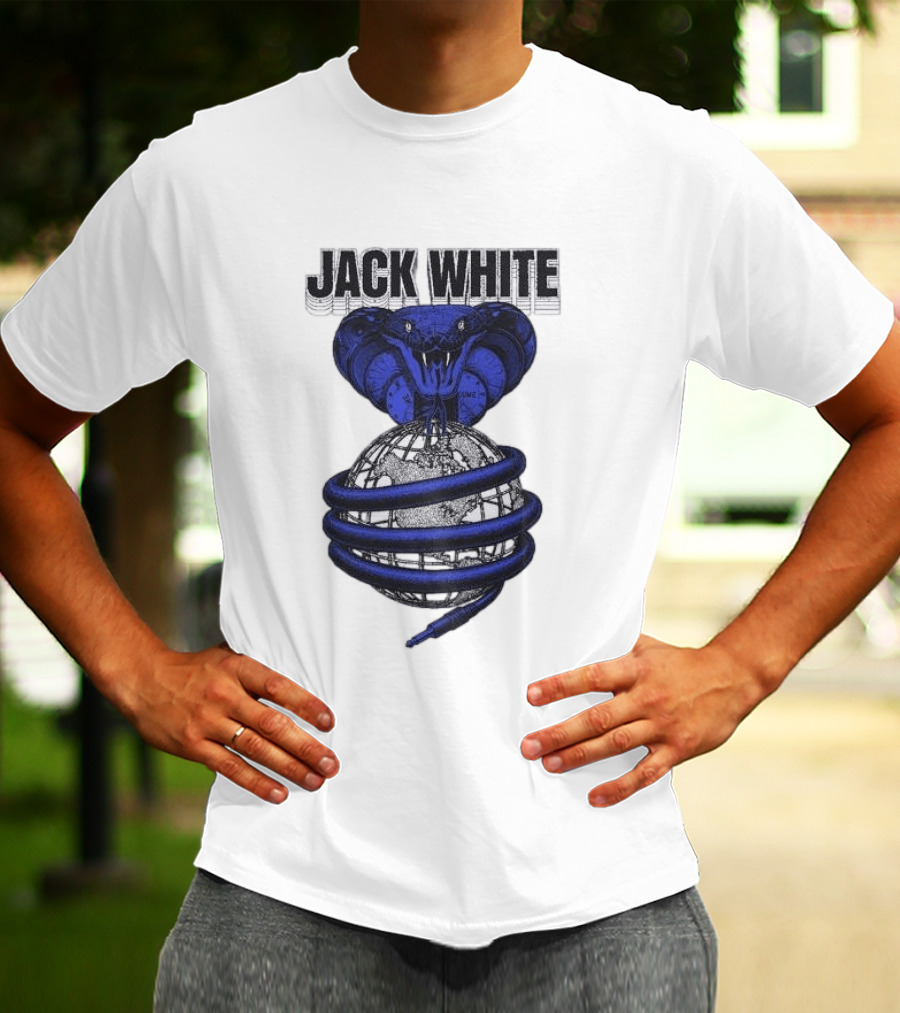 Jack White No Name Tour 2026 Snake Wrapped Around Globe T-Shirt