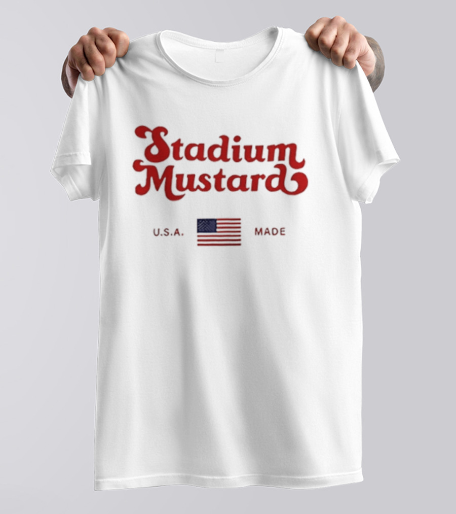 Stadium Mustard USA Made American Flag T-Shirt
