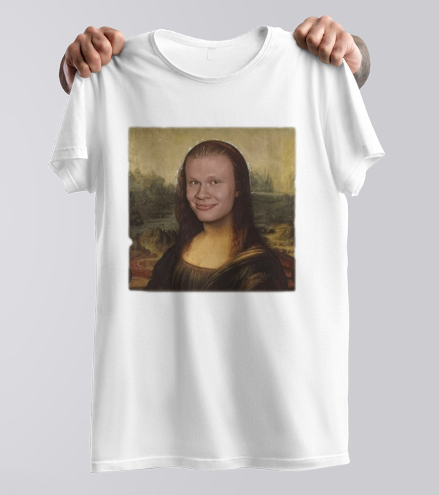 Mona Lisa Erling Haaland Meme Face Fusion T-Shirt