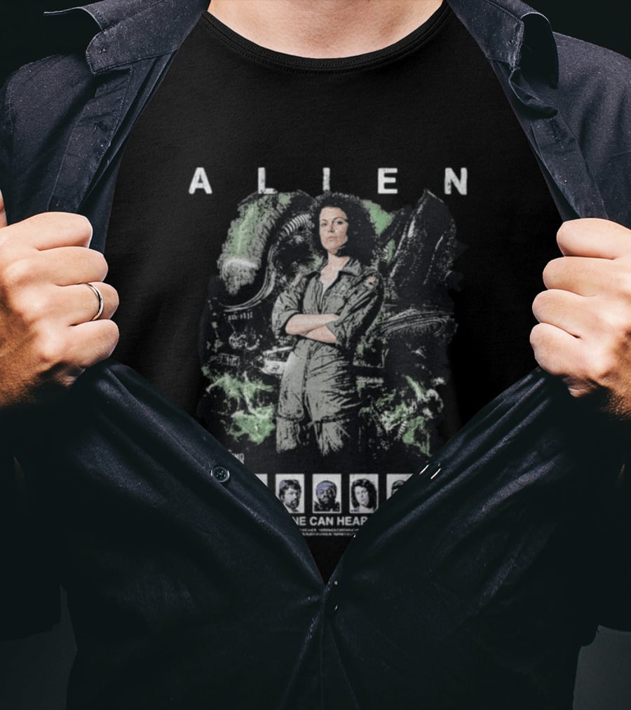 ALIEN Space No One Can Hear You Scream Nostromo Crew T-Shirt