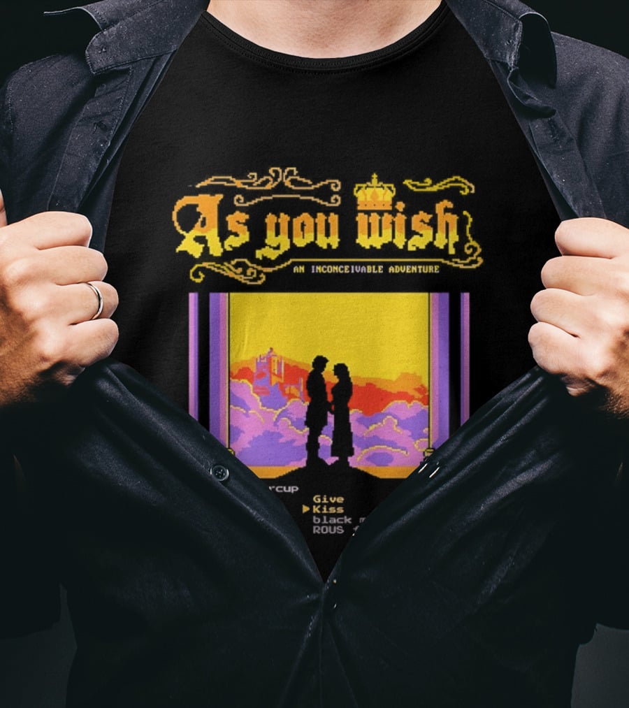 As You Wish An Inconceivable Adventure Princess Bride Castle Silhouette Clouds And Columns T-Shirt