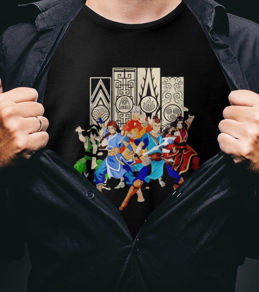 Avatar The Last Airbender Team Aang Katara Sokka Toph Zuko Iroh T-Shirt