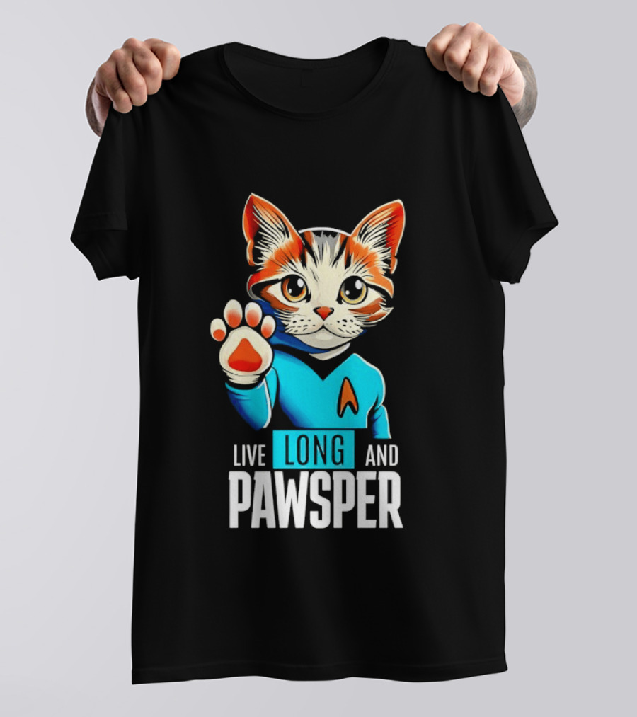 Cat Live Long And Pawsper Fun Feline Cosplay T-Shirt