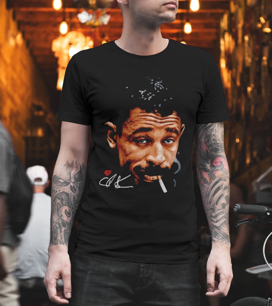Charles Bukowski Cigarette Artwork CK Signature T-Shirt