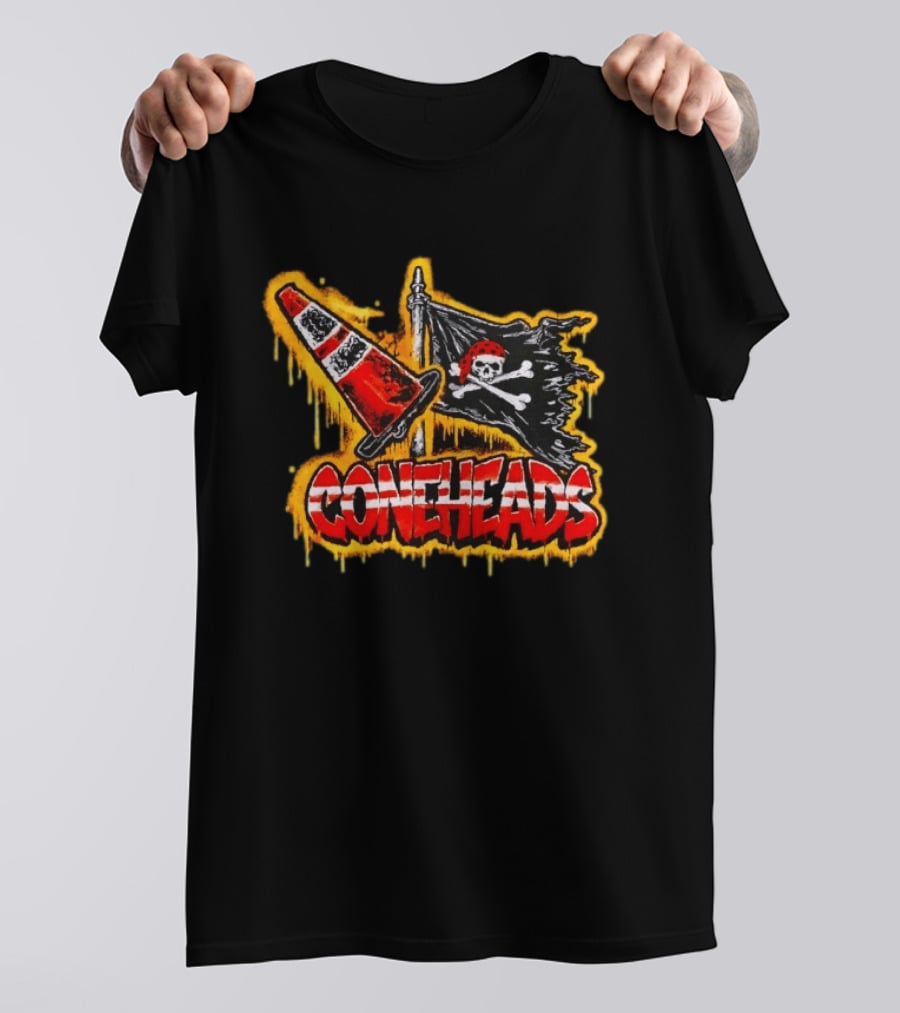 Coneheads Skull And Crossbones Pirate Flag Traffic Cone T-Shirt