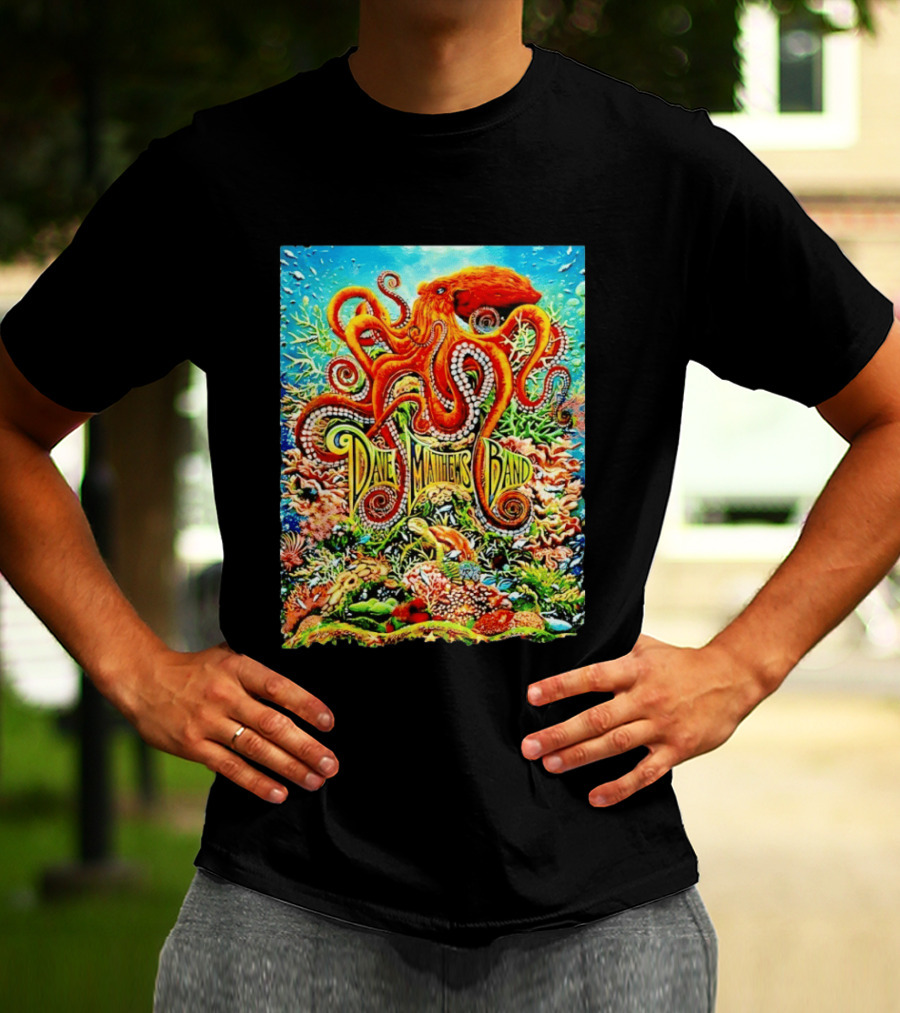 Dave Matthews Band Camden New Freedom Mortgage Pavilion July 11 2026 Colorful Octopus Underwater Scene T-Shirt