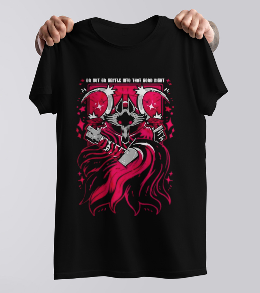Do Not Go Gentle Into That Good Night Wolf With Scythe And Cloak T-Shirt