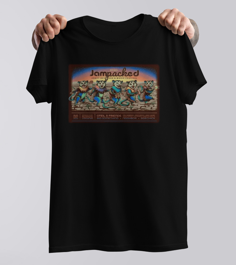 JamPacked Craft Beverage Music Festival Richmond VA Aug 2026 Oteil And Friends Big Something Neighbor Sidechick T-Shirt