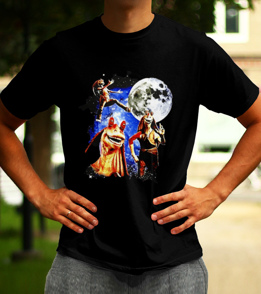 Jar Jar Binks Star Wars Gungan Moon And Space Adventure T-Shirt