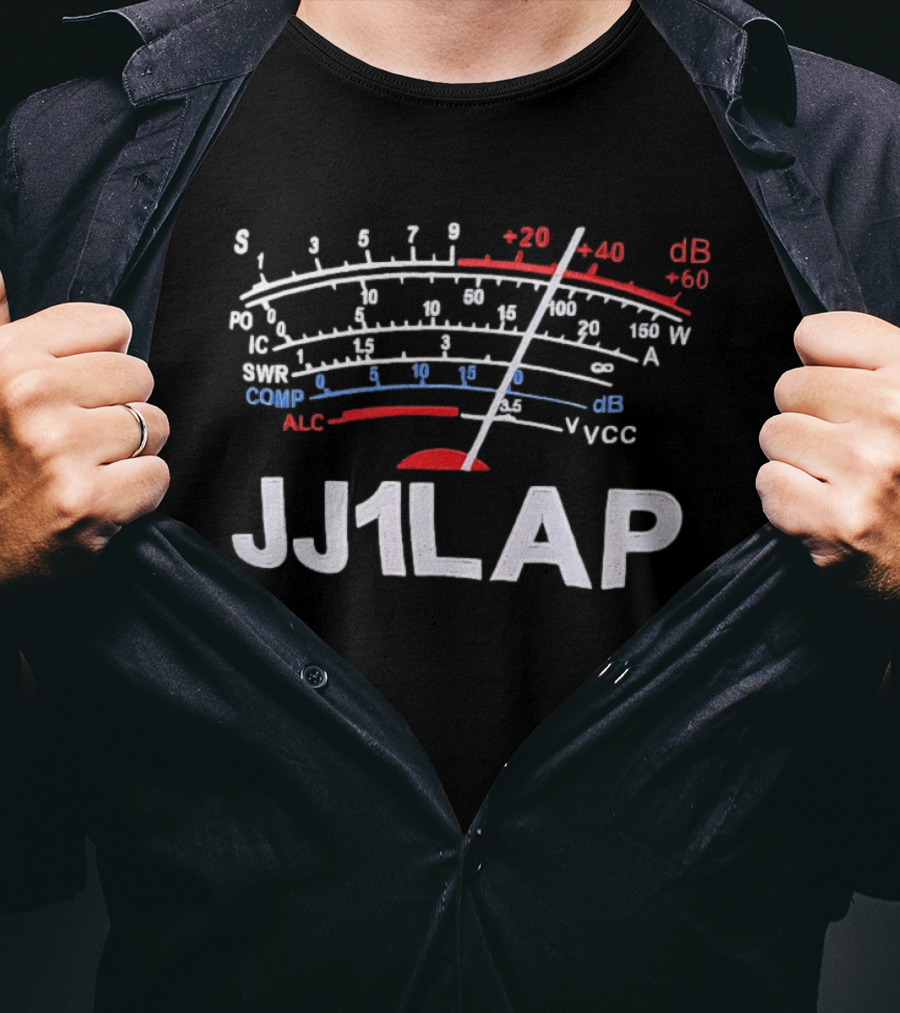 JJ1LAP SWR COMP ALC VCC DB Signal Meter Gauge T-Shirt