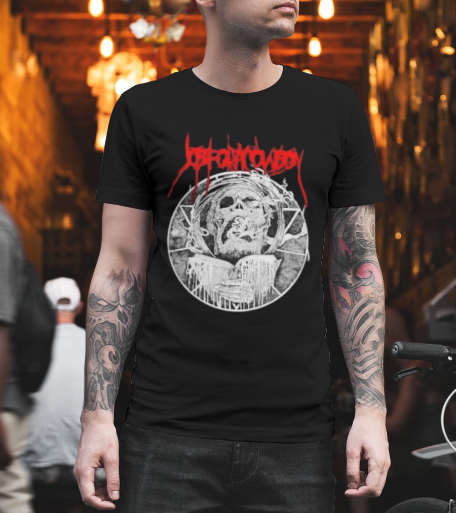 Job For A Cowboy Smoking Skull Death Metal T-Shirt