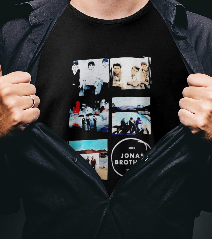 Jonas Brothers Collage MMV MMXXIV Music Band Photos Collection T-Shirt