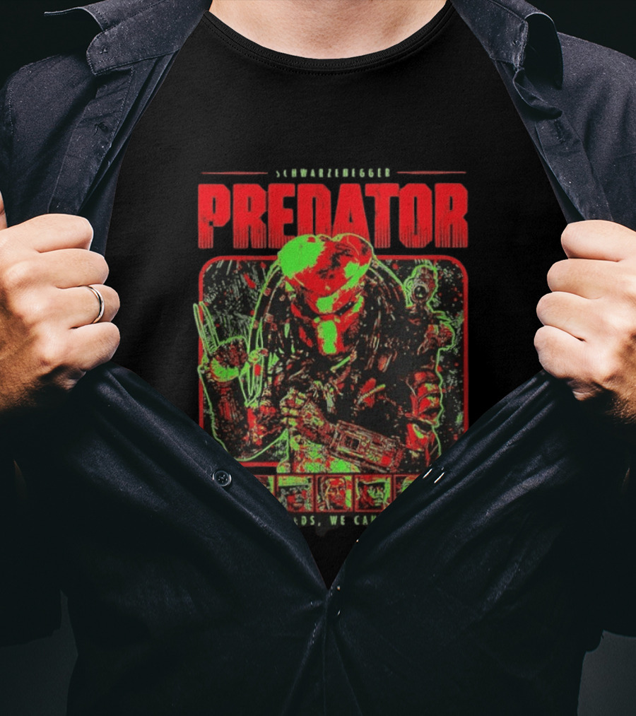 Schwarzenegger Predator If It Bleeds We Can Kill It Retro Movie T-Shirt