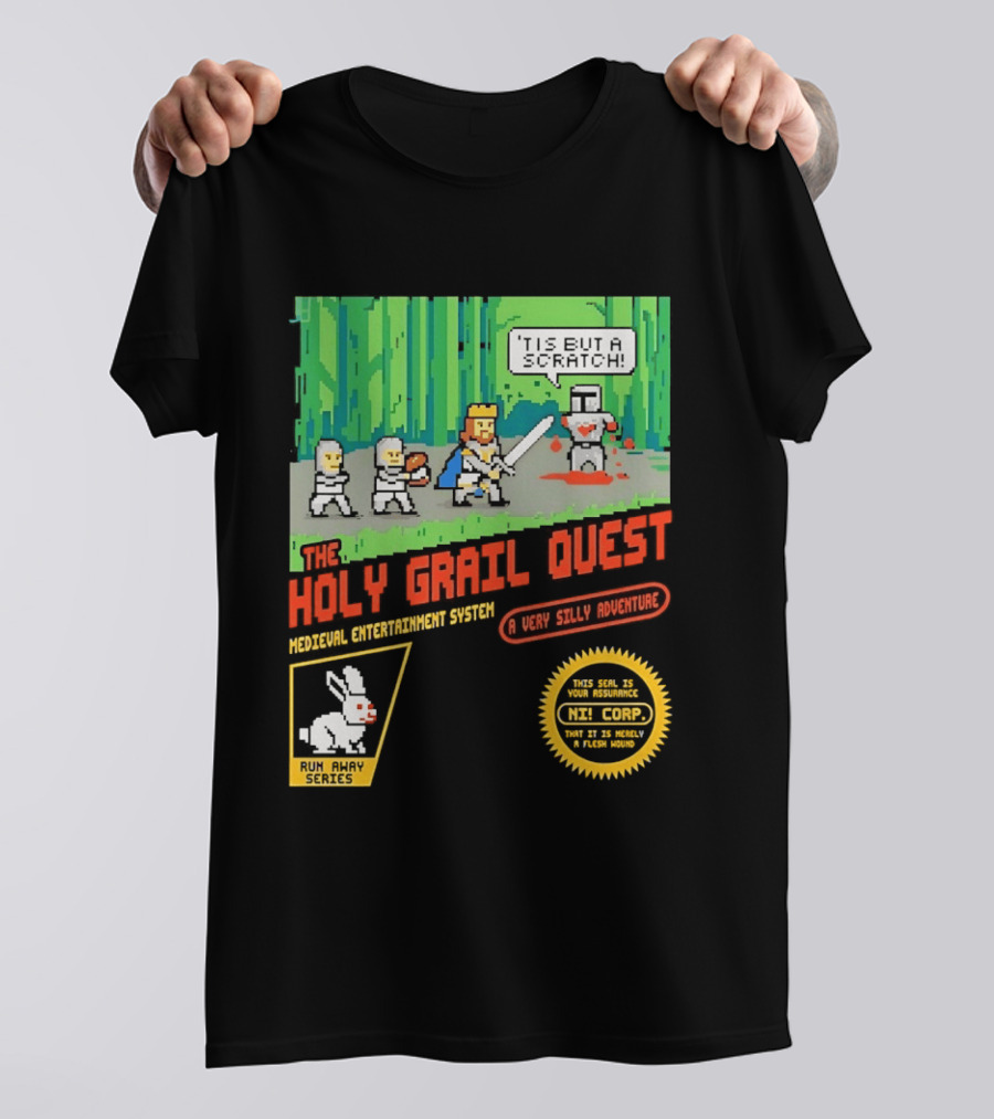 The Holy Grail Quest Medieval Entertainment System A Very Silly Adventure High Score T-Shirt