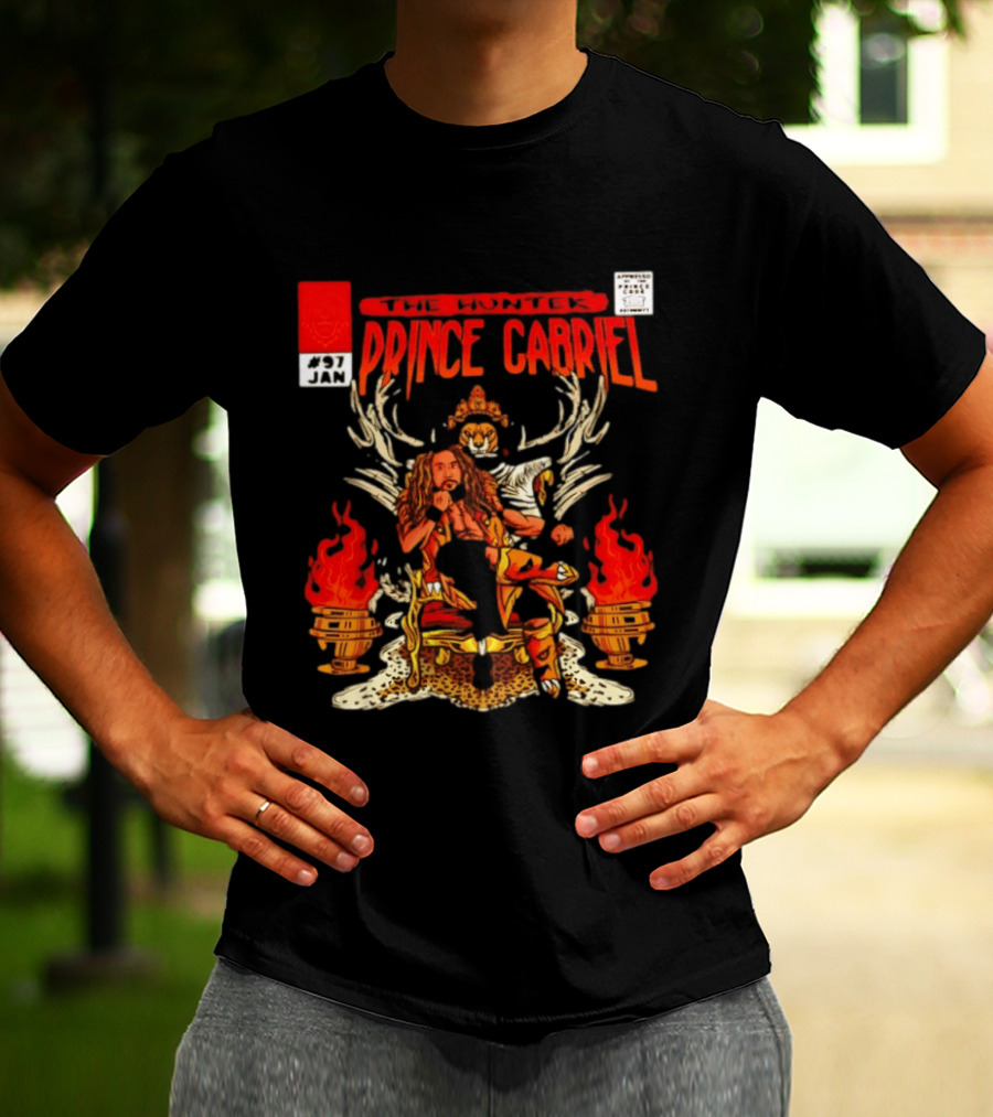 The Hunter Prince Gabriel 97 Jan Comic Book Cover Deer Antlers Flaming Torches T-Shirt