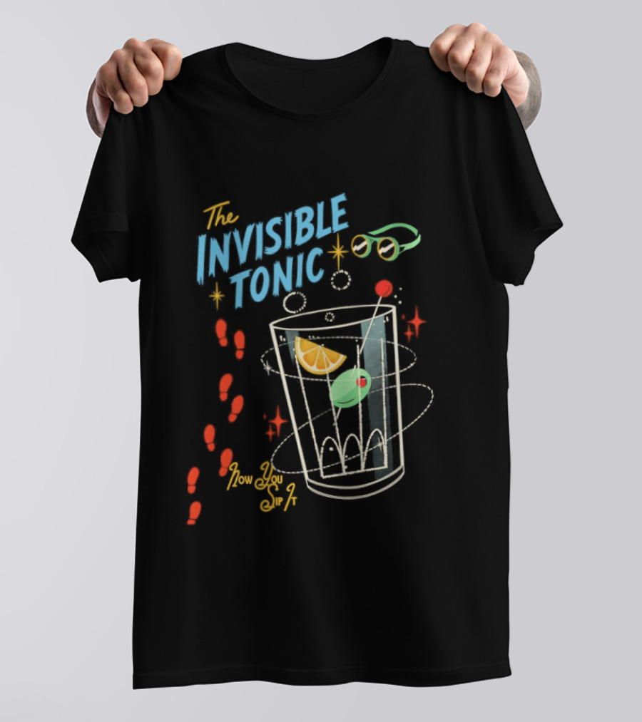 The Invisible Tonic Glass With Citrus Garnish And Playful Summer T-Shirt