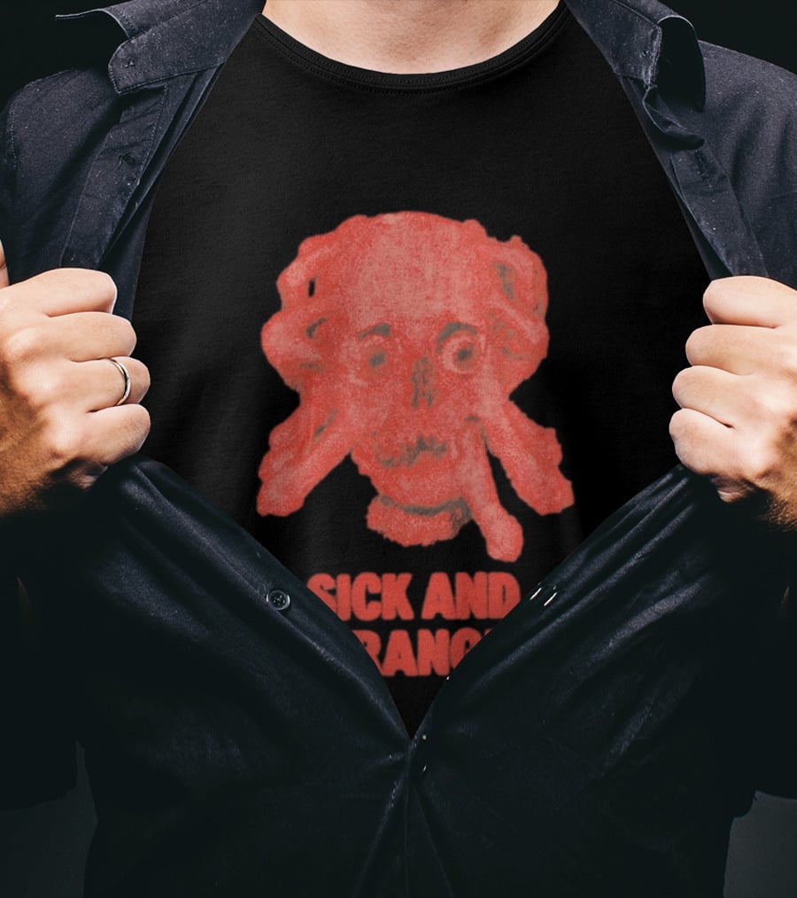Sick And Deranged Skull Gothic Edgy Horror T-Shirt