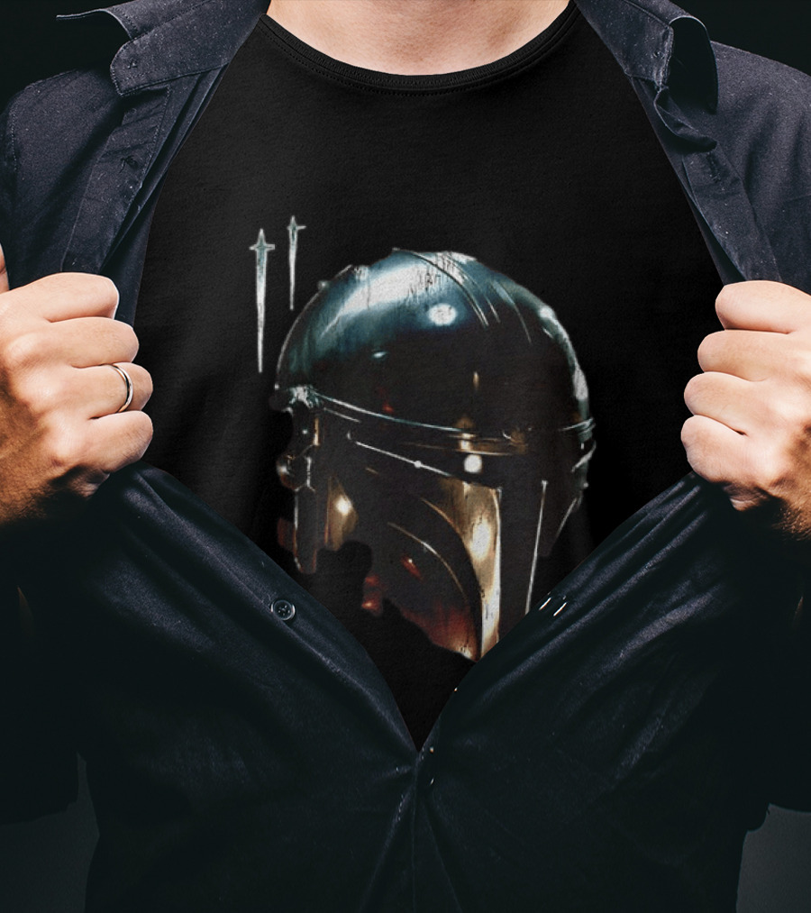 The Mandalorian Star Wars Helmet Iconic Two Sided Print T-Shirt
