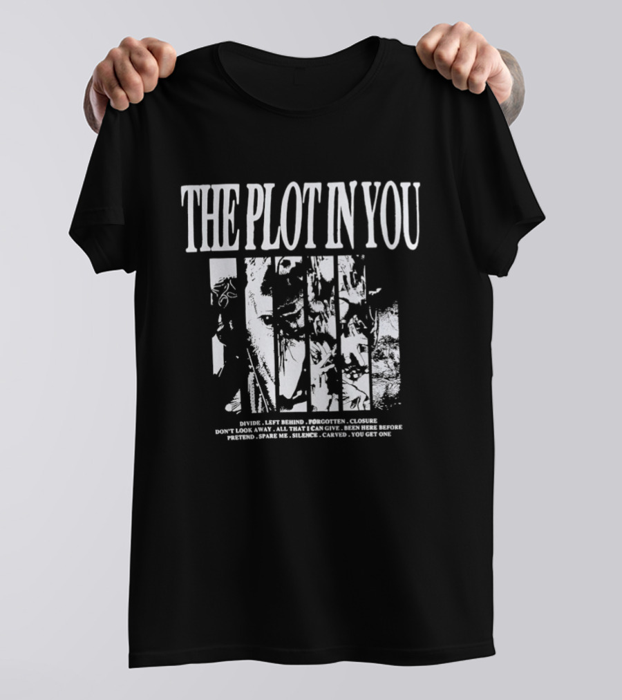 The Plot In You Song Titles Collage With Past Album Covers T-Shirt