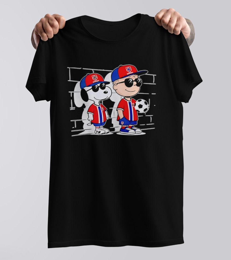 Snoopy Charlie Brown Norway Outfit Sunglasses Soccer T-Shirt