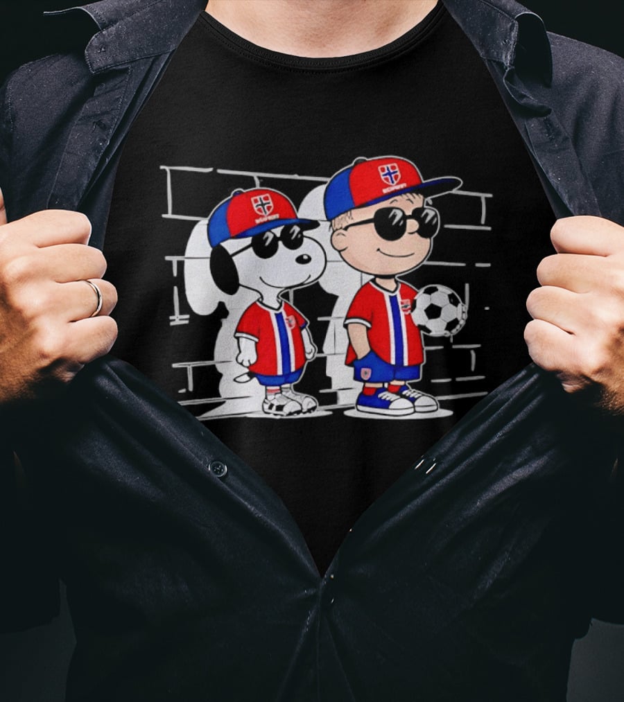 Snoopy Charlie Brown Norway Outfit Sunglasses Soccer T-Shirt