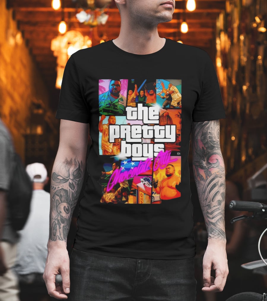 The Pretty Boys Chocolate City Collage Akashi Sushi Gaming Mashup T-Shirt