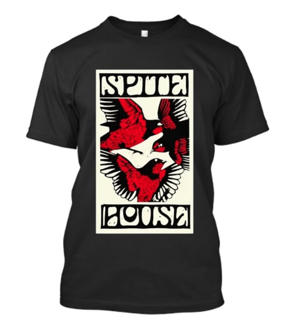 Spite House Bird Artwork With Bold Red And Black T-Shirt