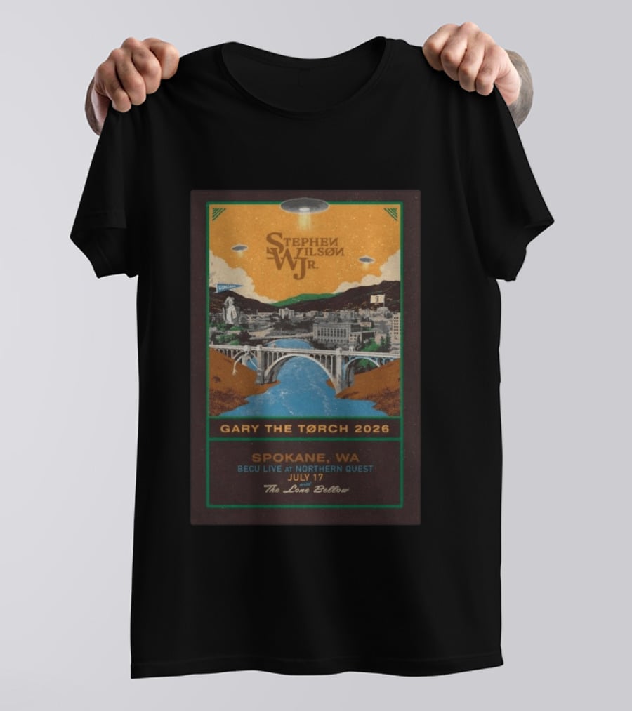 Stephen Wilson Jr. Gary The Torch 2026 Spokane WA BECU Live At Northern Quest July 17 The Lone Bellow T-Shirt