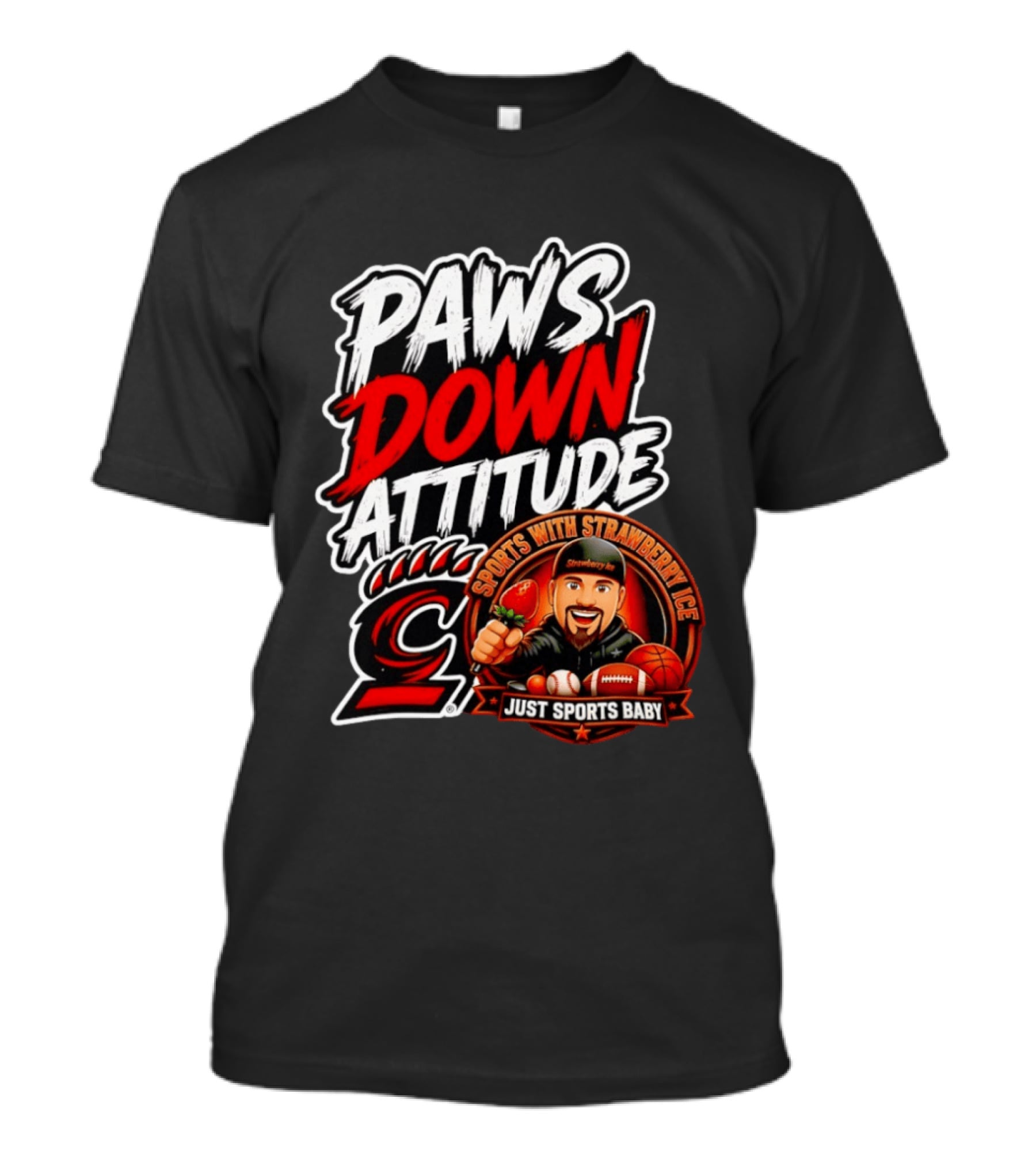 Paws Down Attitude Sports With Strawberry Ice Just Sports Baby T-Shirt