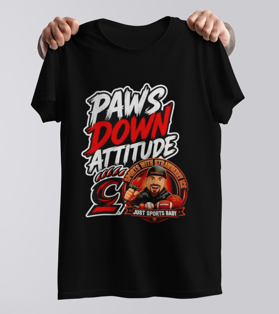 Paws Down Attitude Sports With Strawberry Ice Just Sports Baby T-Shirt