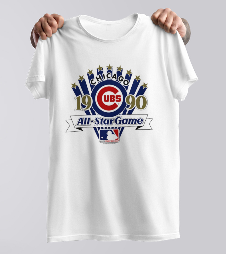 Chicago Cubs 1990 MLB All Star Game Logo Stars Blue Red T-Shirt