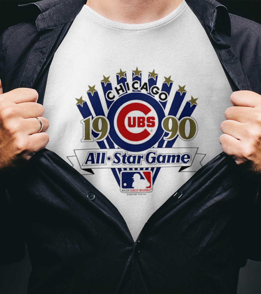 Chicago Cubs 1990 MLB All Star Game Logo Stars Blue Red T-Shirt