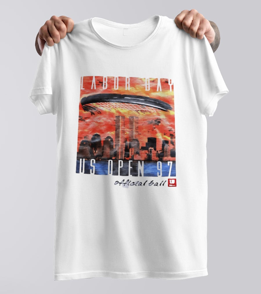 Labor Day US Open 97 Wilson Official Ball Twin Towers Skyline T-Shirt