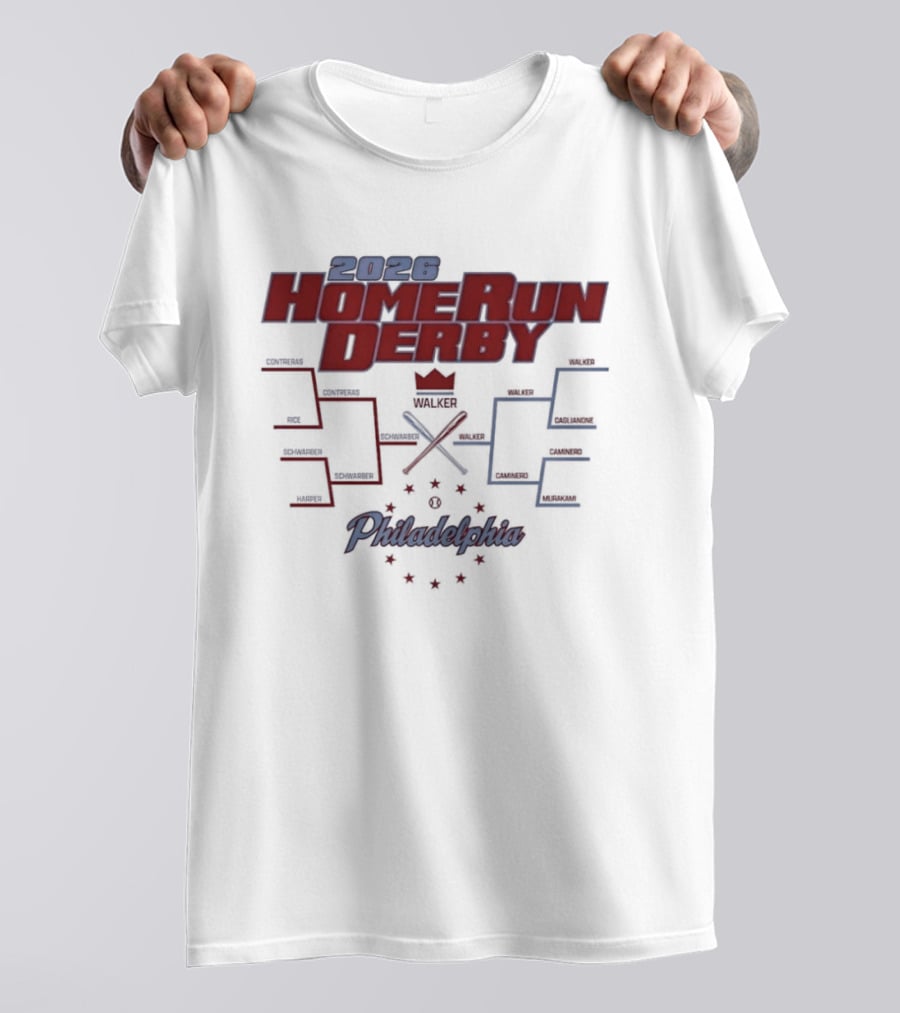 2026 Home Run Derby Bracket Philadelphia Baseball Event Stars And Crown T-Shirt