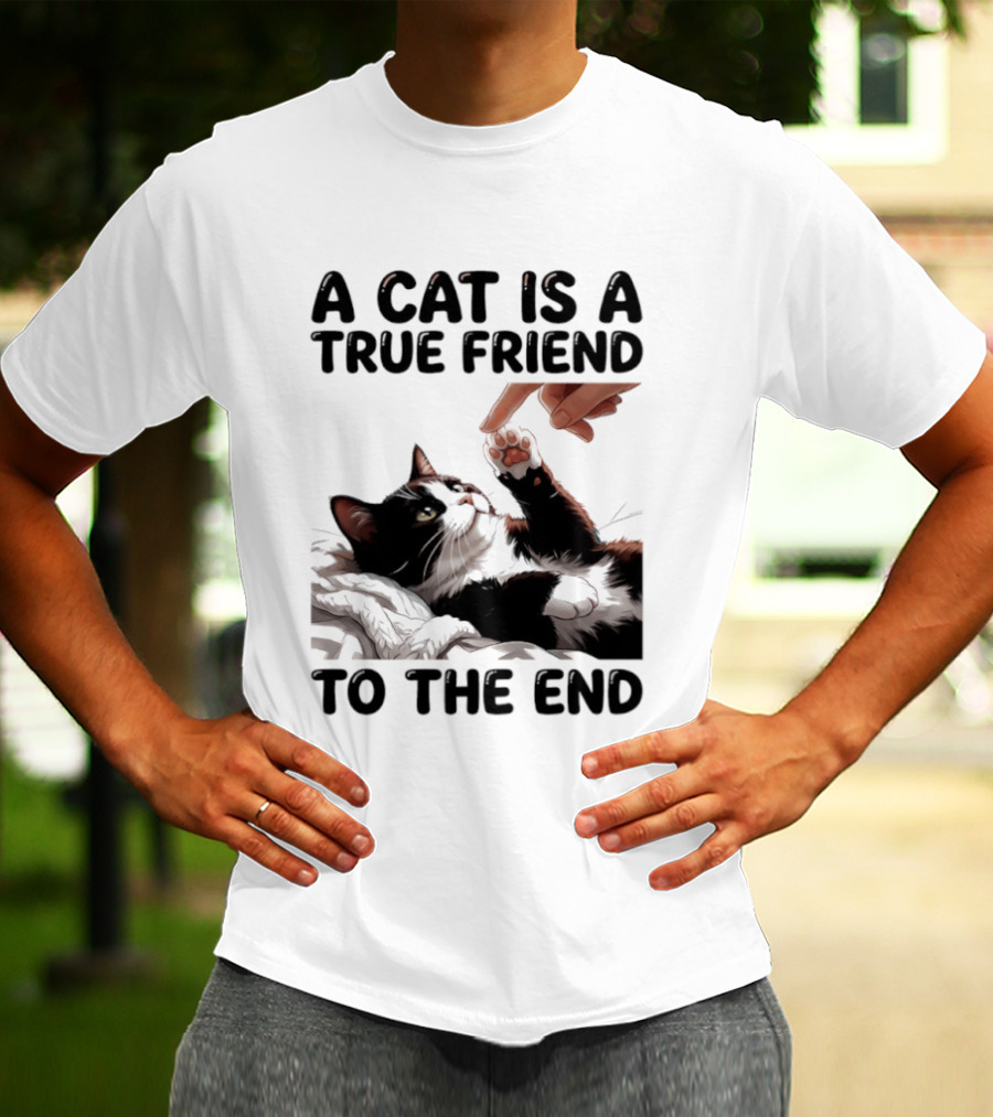 A Cat Is A True Friend To The End Pet Owner's Feline Loyalty And Companionship T-Shirt