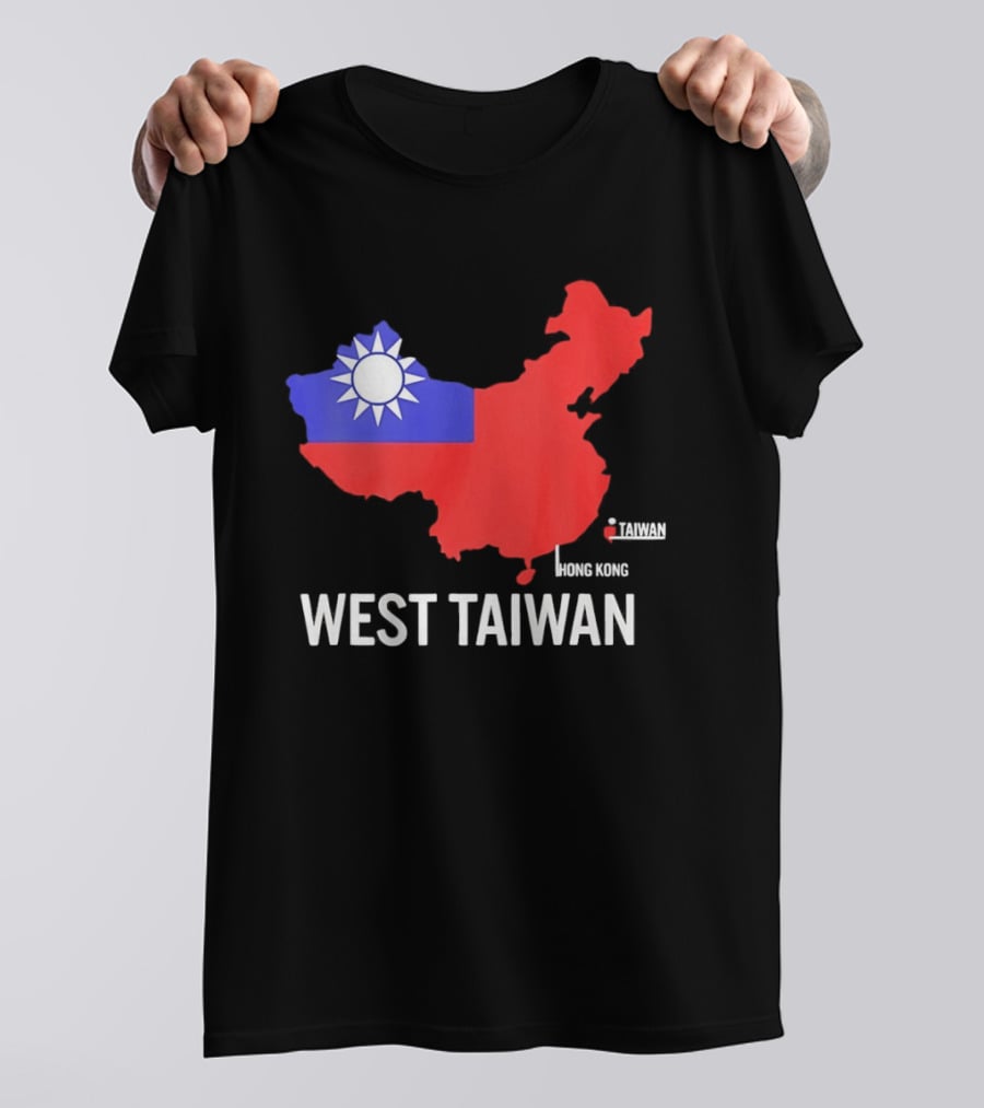 West Taiwan Map Political Geopolitical With Flag T-Shirt
