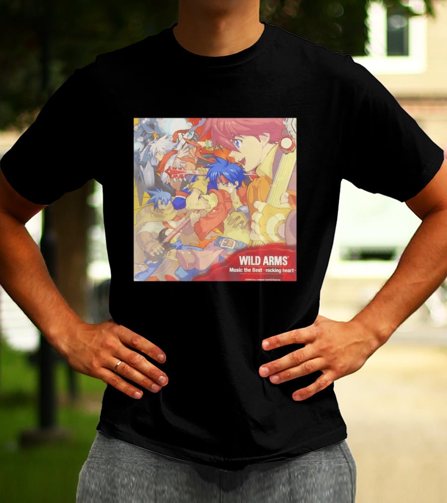 Wild Arms Music The Best Rocking Heart 2006 Anime Characters Playing Guitar T-Shirt